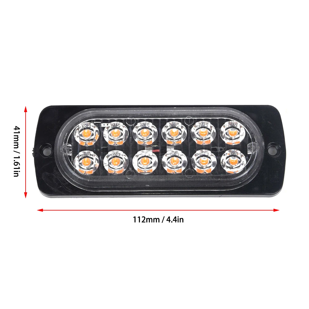 

2X Amber 12 LED 36W Light Bar Car Truck Hazard Beacon Warning Lamp Fast delivery Dropshipping