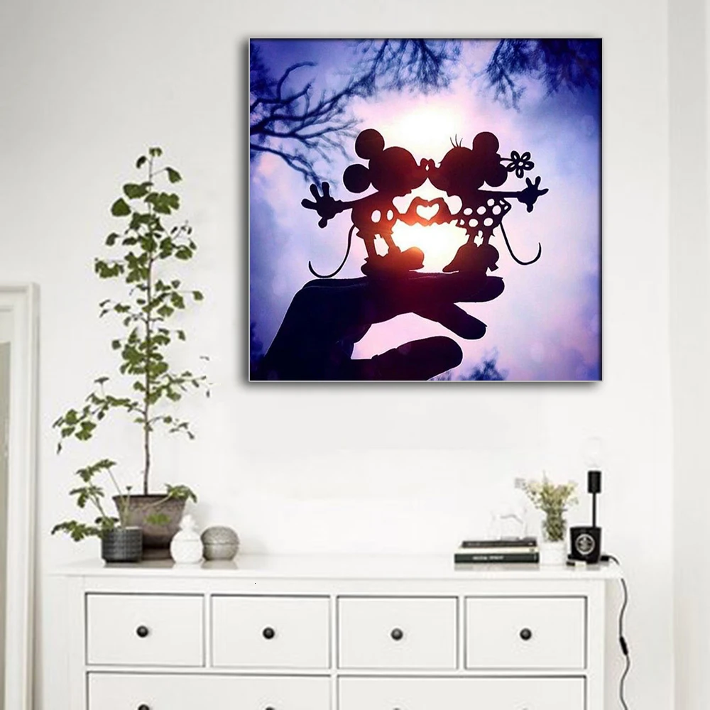 

5D DIY diamond painting Lovely Kiss Mouse Full Drill Diamond Embroidery Cross Stitch Mosaic Kit Home Decor Christmas Gift