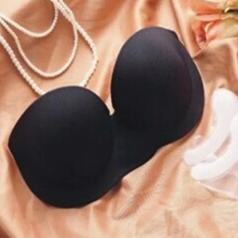 solid sexy seamless padded push up nude bra