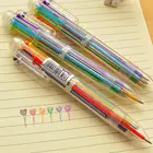 6 цветов caneta 0,5 мм масляные чернила шариковые ручки для офиса школы гладкой шариковая авторучка для письма шариковых ручек