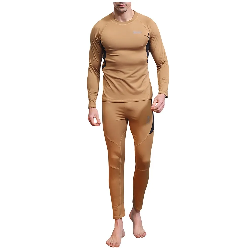 Men's Autumn Winter Solid Tight-drying Tops Pants Sets Sports Suit Tracksuit |
