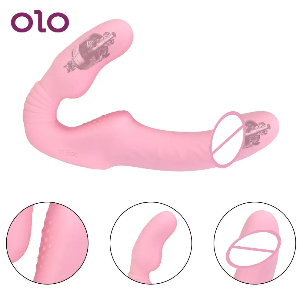 

Дилдо-вибратор OLO с двойной головкой, беспроводной Страпон для точки G, фаллоимитатор для женской мастурбации секс-игрушки для лесбиянок для...