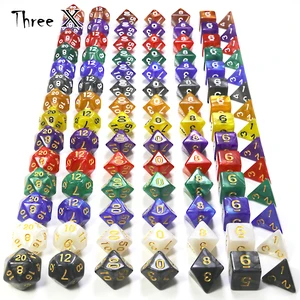 Цветной яркий прозрачный набор из 7 предметов с конфетным эффектом игральные кости для покера, синий цвет DnD D4,d6,d8,d10,d12,d20 для ролевых игр настольная игра