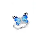 Романтическое кольцо MFY с синей эмалью и бабочкой из циркона для женщин, ювелирные изделия для свадебной вечеринки, женские медные аксессуары для рук с животными