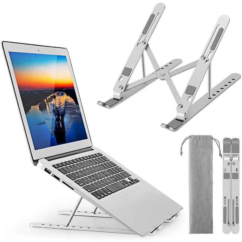 

Laptop Stand, Aluminum Computer Holder, Ergonomic Laptops Elevator for Desk, Adjustable Notebook Stand for Laptop Compatible up