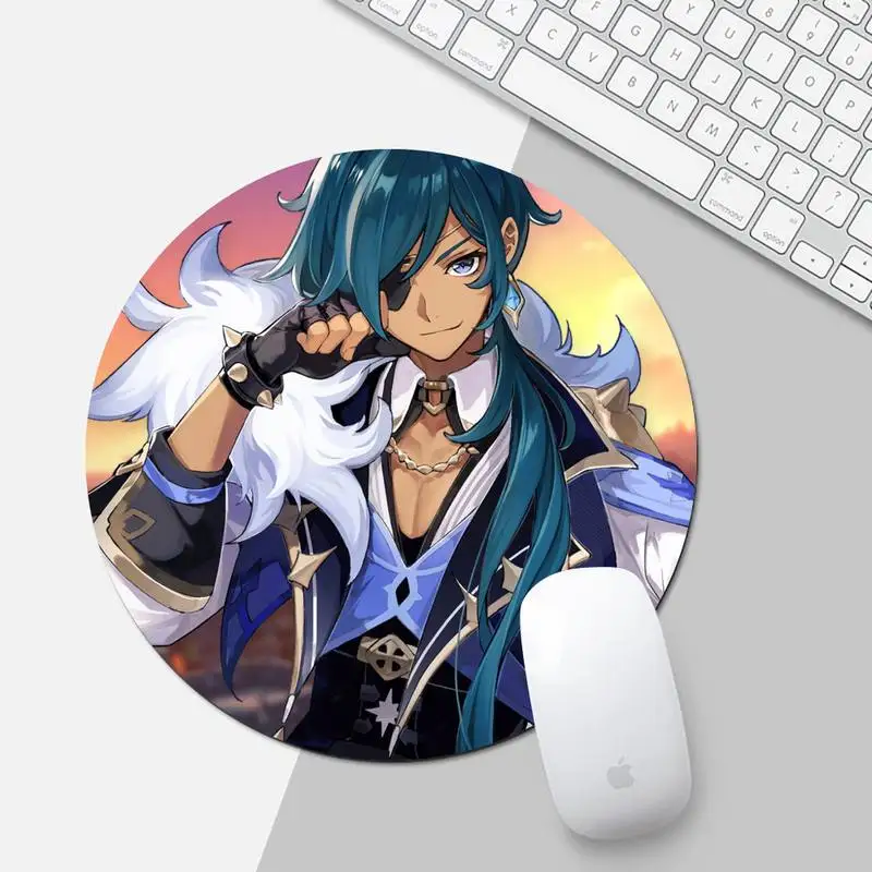 

Genshin Impact Natural Rubber Gaming mousepad Desk Mat Protect Office Work Round Mouse Mat pad Non-slip Cushion