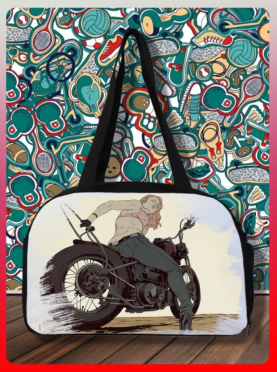 Спортивная сумка для спорта фитнеса похода с принтом Спорт мотоциклы - 349 | и