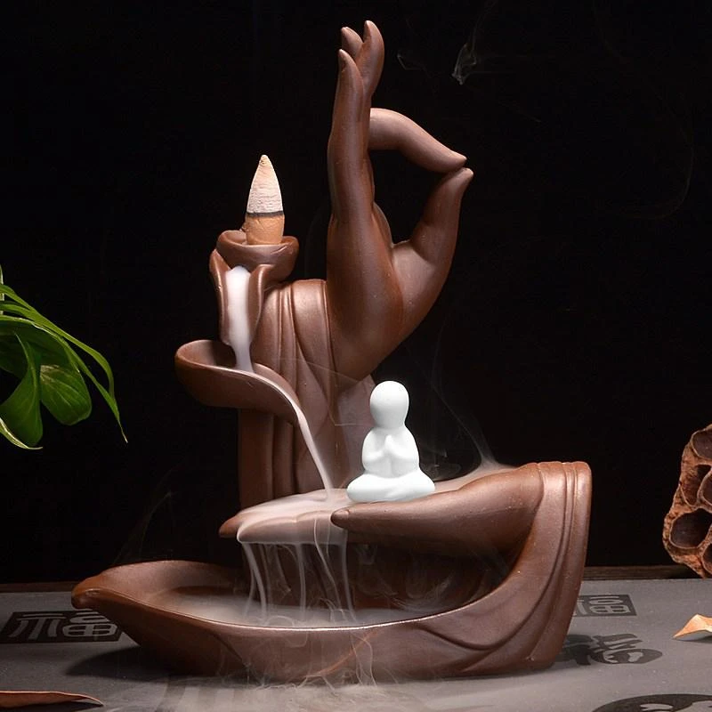 

Backflow Incense Burner Buddha Guanyin Incense Waterfall Decorations for Home Incense Sticks Stove For Home Decor Living Room