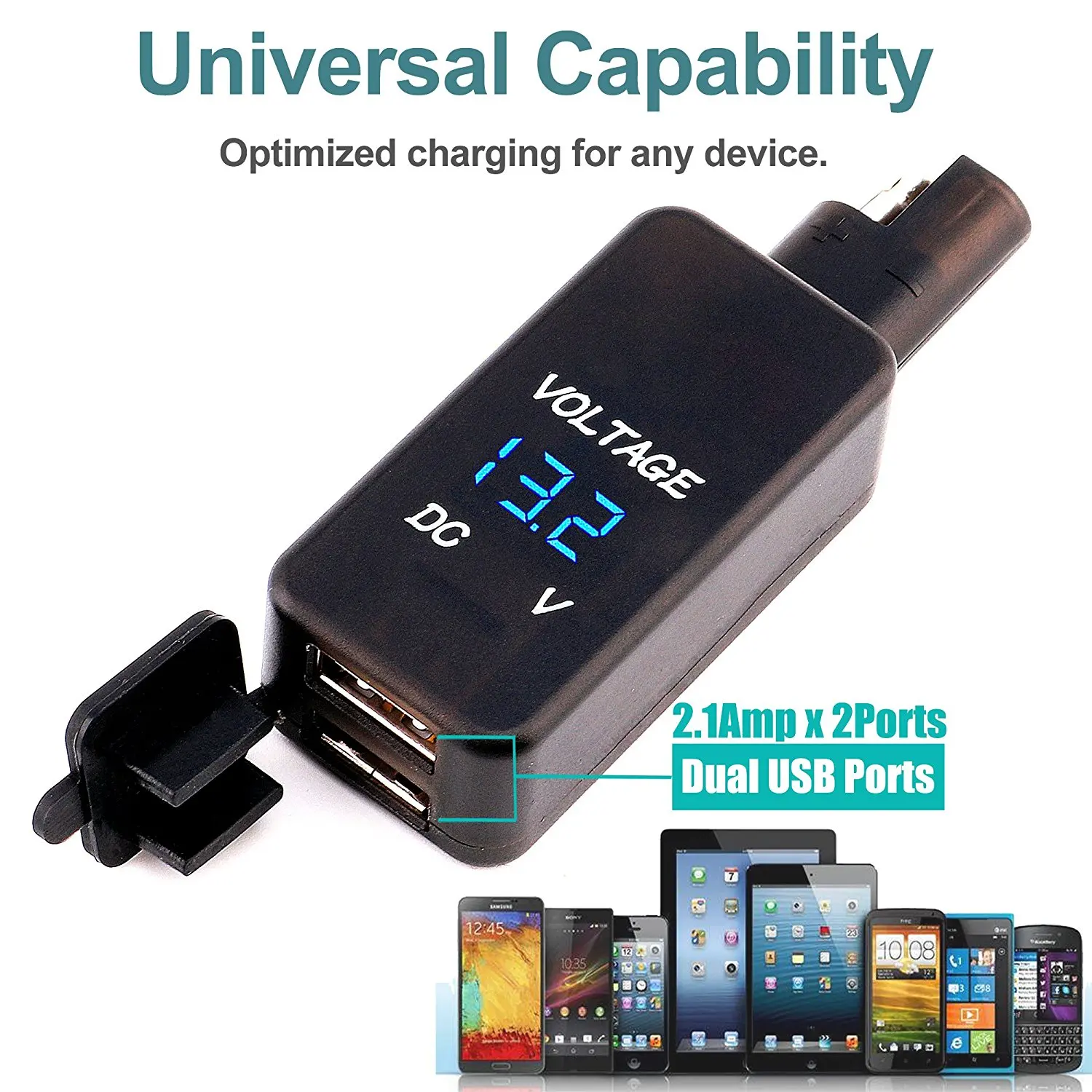 DC 12 24 В а мотоциклетное двойное зарядное устройство USB адаптер SAE к для телефона
