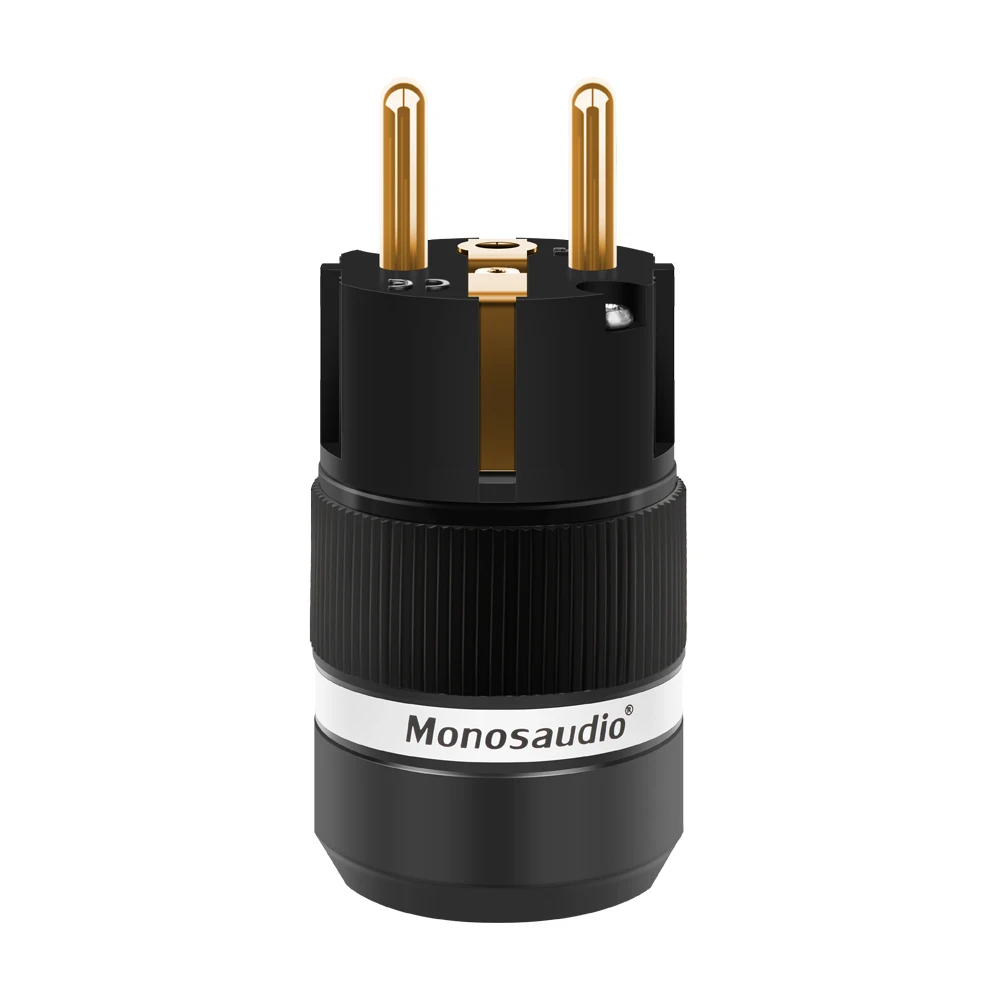 Monosaudio 99.999% Чистая медь позолоченный EU Schuko Разъем питания для DIY Hifi Электрический
