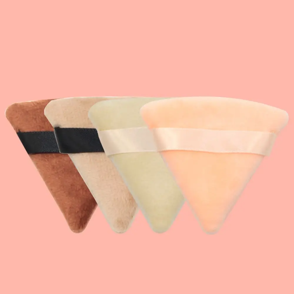 2Pcs/Set Triangle Velvet Cosmetic Puff Foundation Cream Mini MakeUp Sponge Multifunctional Portable Travel Make Up Tools
