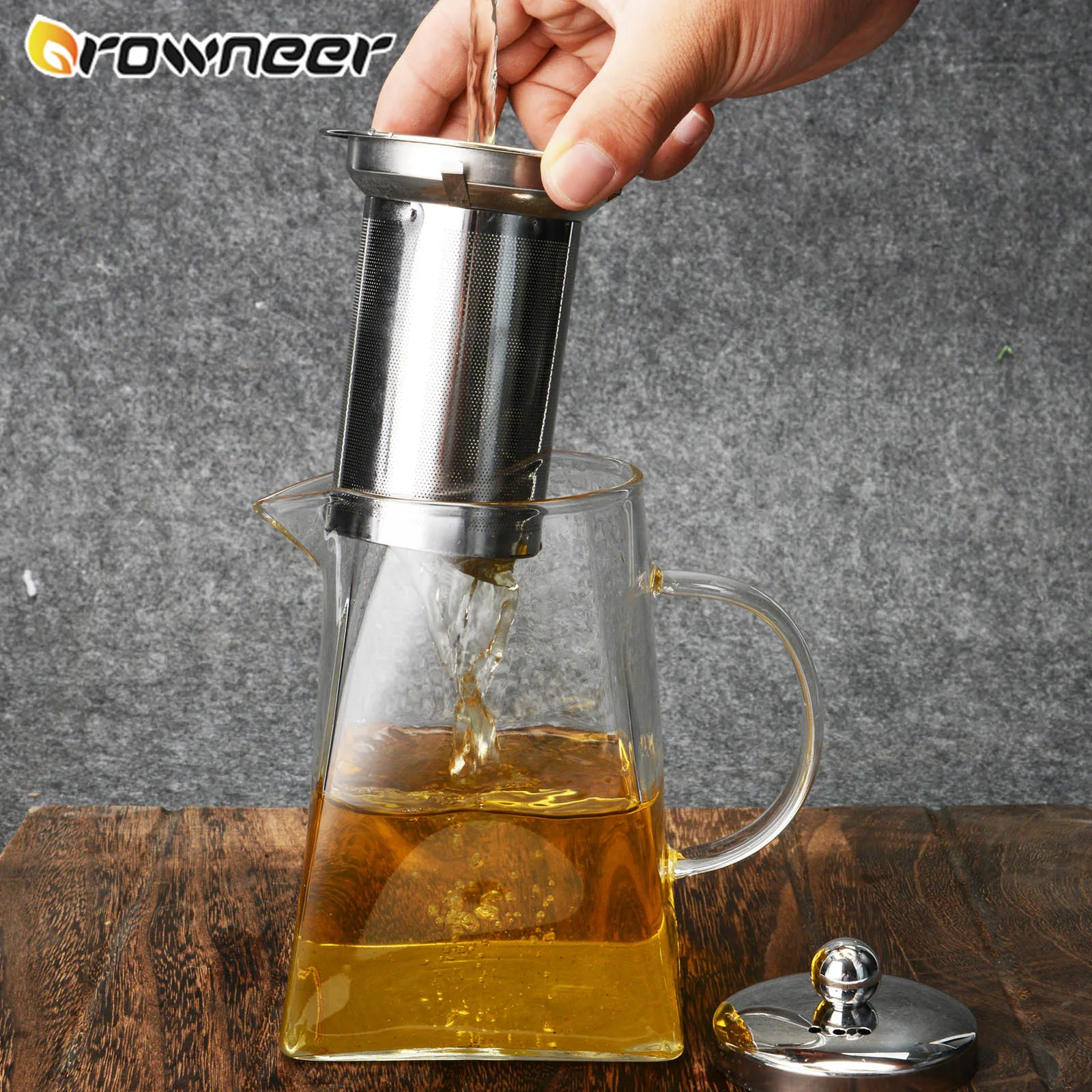 350/750/950 мл квадратный термостойкий стеклянный чайник с фильтром для заварки из