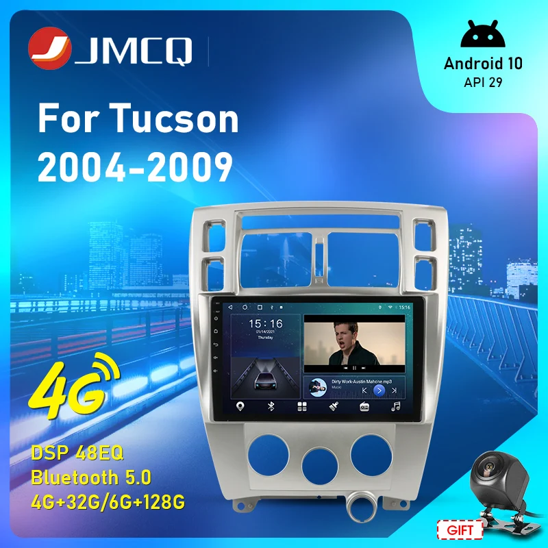 Автомагнитола JMCQ 2 Din Android 10 для Hyundai Tucson 2004 2005 2006 2009 мультимедийный видеоплеер GPS