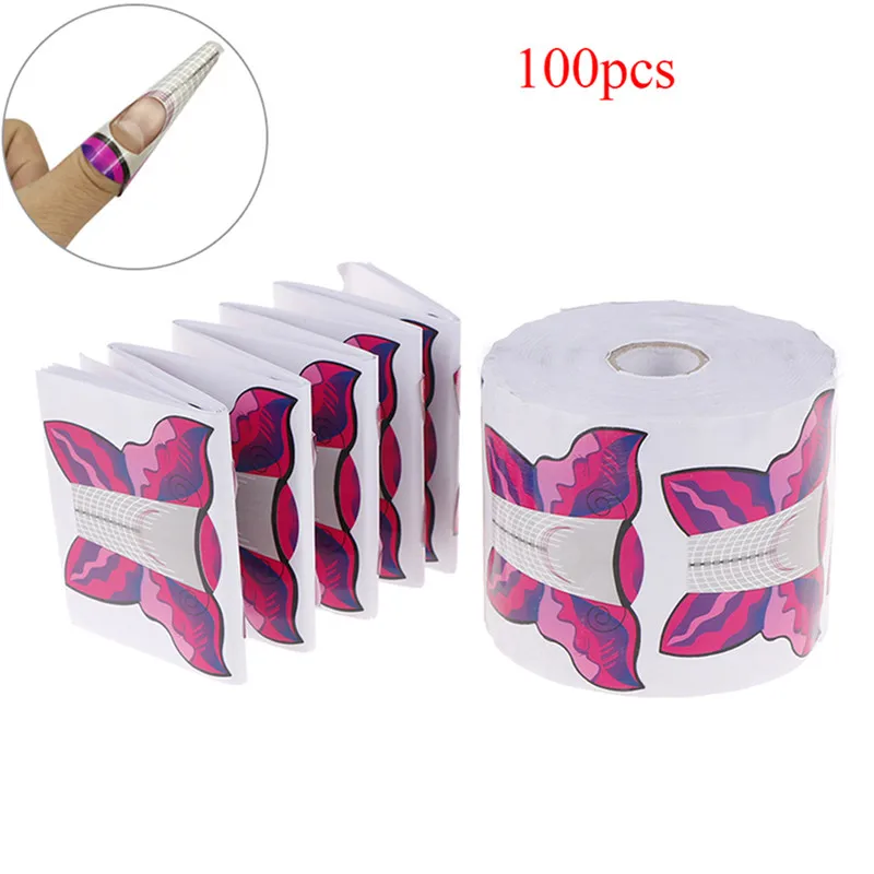 

100 шт./лот формы для дизайна ногтей с бабочкой принадлежности для ногтей инструменты для дизайна ногтей формы для наращивания ногтей для УФ-...