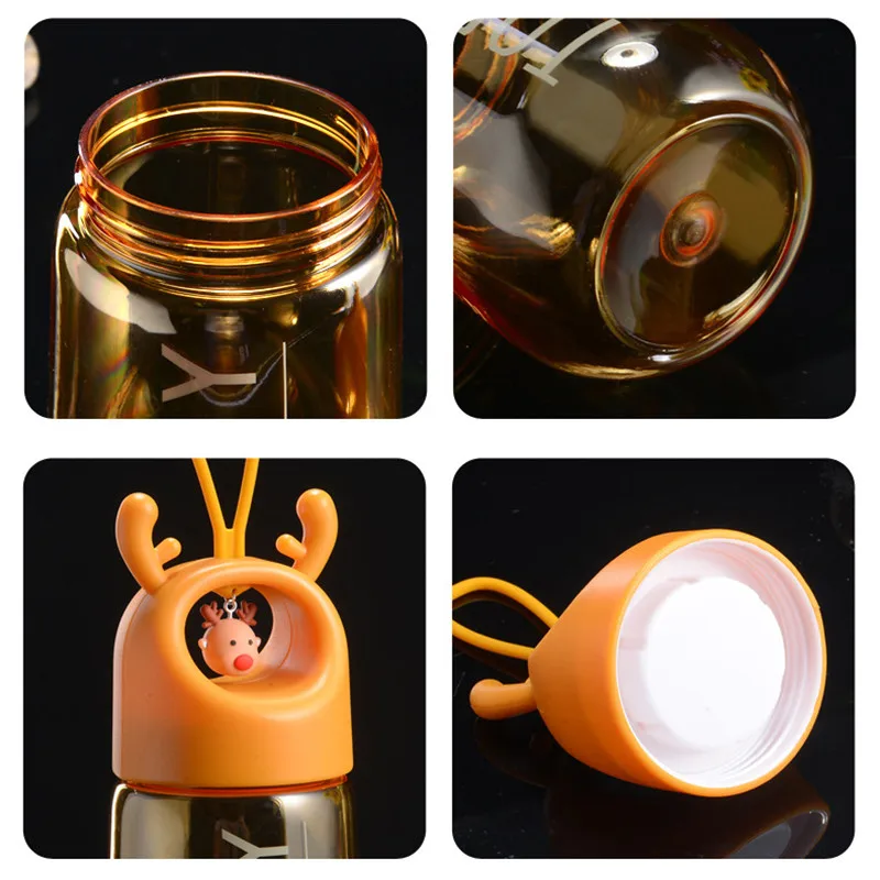 Милые пластиковые бутылки с животными в мультяшном стиле 480 мл для девочек детей