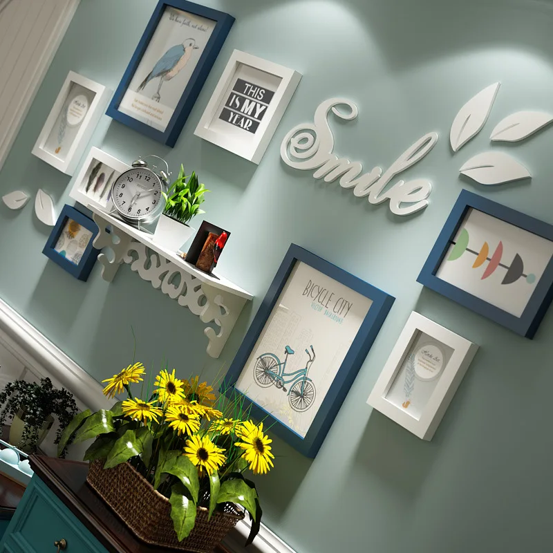 

12Pcs Wall Hanging Wooden Photo Frame Set For Hallway Bedroom Living Room Family Wall Decoration Modern Art Home Decor Picture