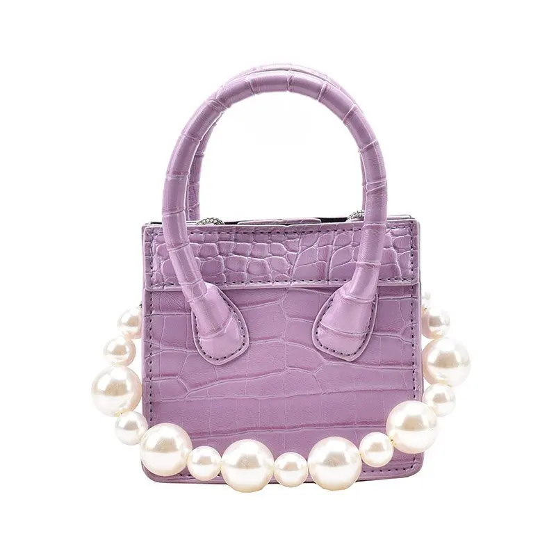 

Pearl Alligator Pattern Tote Mini Bag 2021 New High-quality PU Leather Women's Designer Handbag Chain Shoulder Messenger Bag