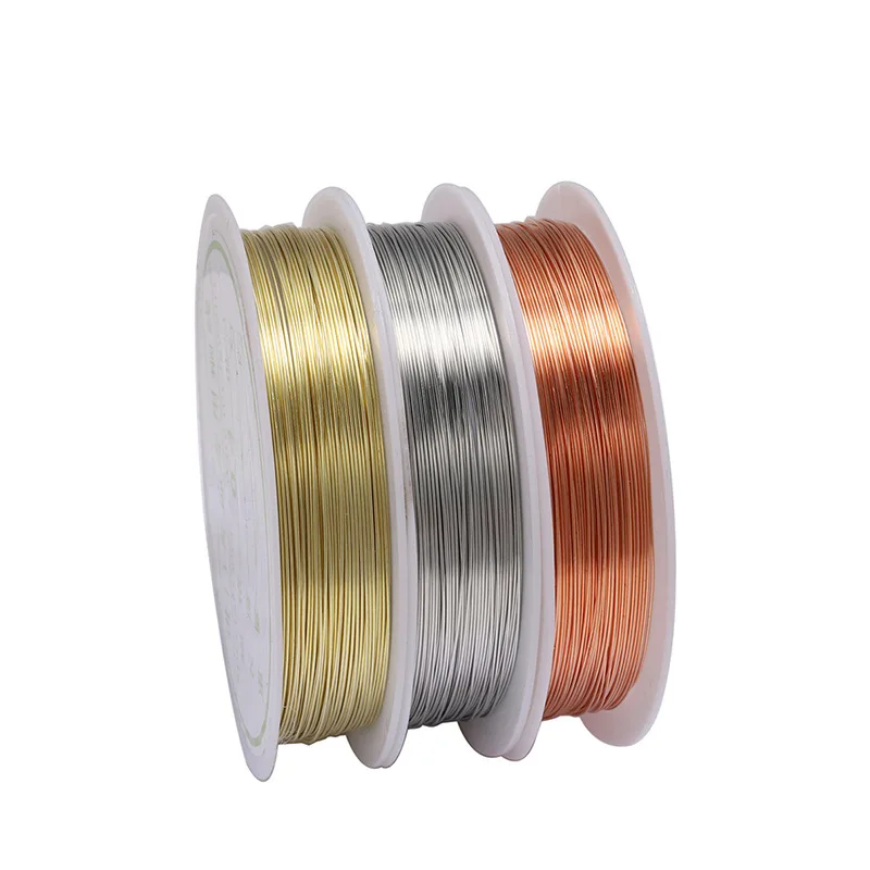 

SP 0.2-1mm silver/gold/rose gold copper wire for Bracelet Necklace DIY Colorfast Beading Wire Jewelry Cord String Craft Making