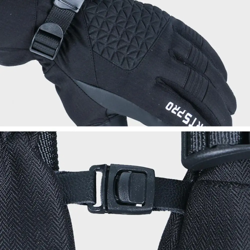 

Winter Thicken Windproof 5-finger Black Cycling Mitten Unisex Skiing Gloves