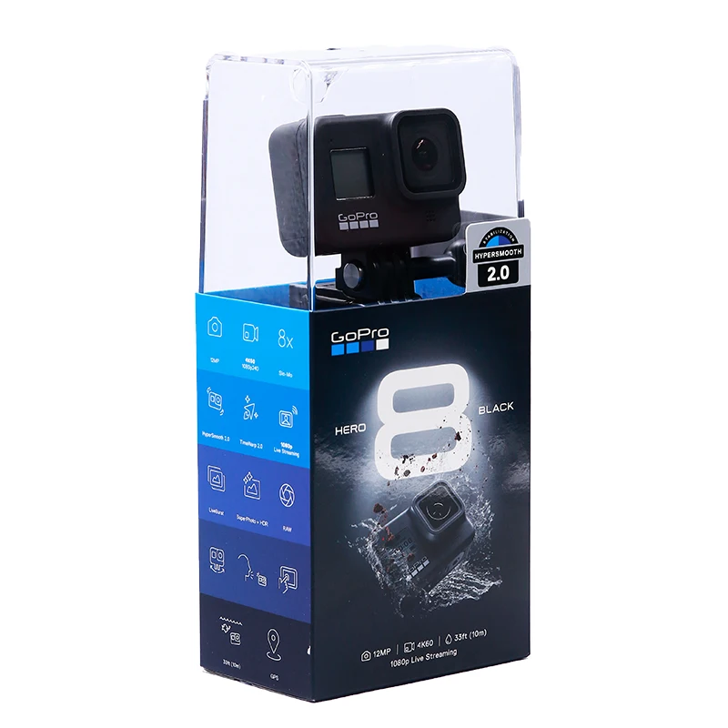 Водонепроницаемая экшн-камера GoPro HERO 8 Black оригинальная камера 4K Ultra HD 12 МП для
