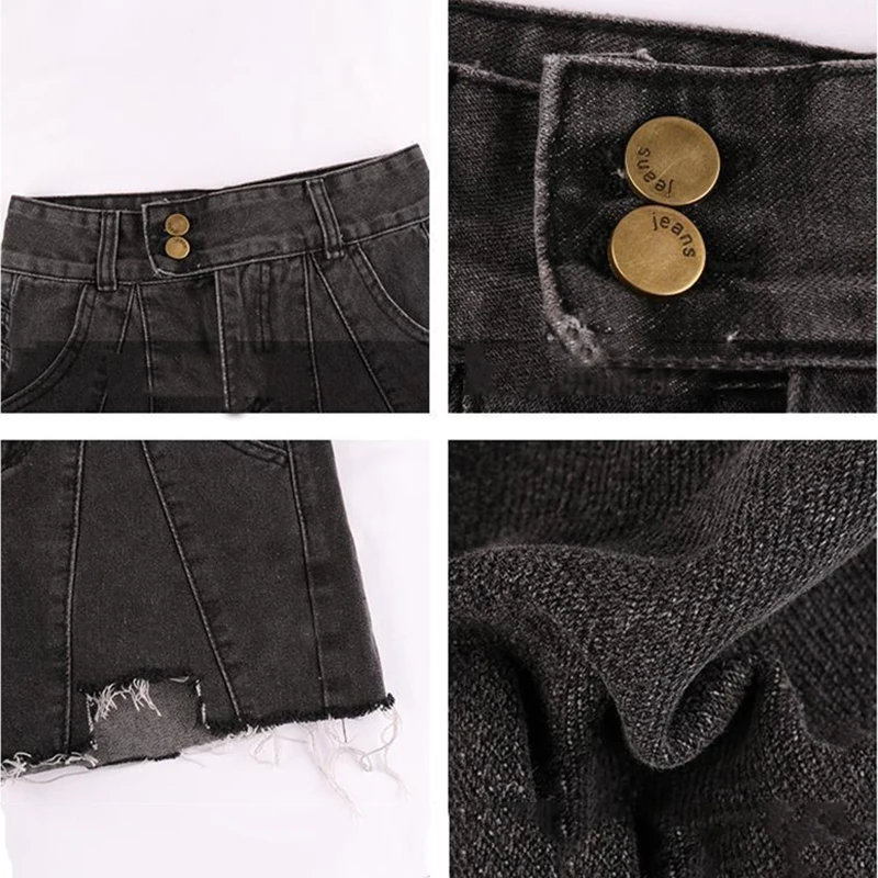 

Shorts Womens Summer Wide Leg Fur-Line Button High Waist Irregular Solid Plus Size 2XL Chic All-match Korean Style Fashion Hot