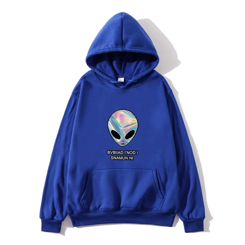New Harajuku sweatshirt ladies warm hip-hop street clothing punk women hoodies horror fashion casual simple alien printed letter