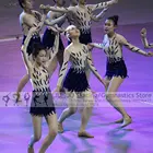 Платье для фигурного катания на заказ, костюмы для соревнований, Детские Элегантные Кристаллы, одежда для аэробики, Черлидинга, нарядное платье для университета