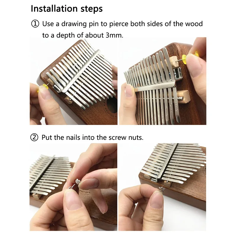 DIY Kalimba 17 ключей тремоло цепь для Kalimbas большой палец пианино песчаная звуковая