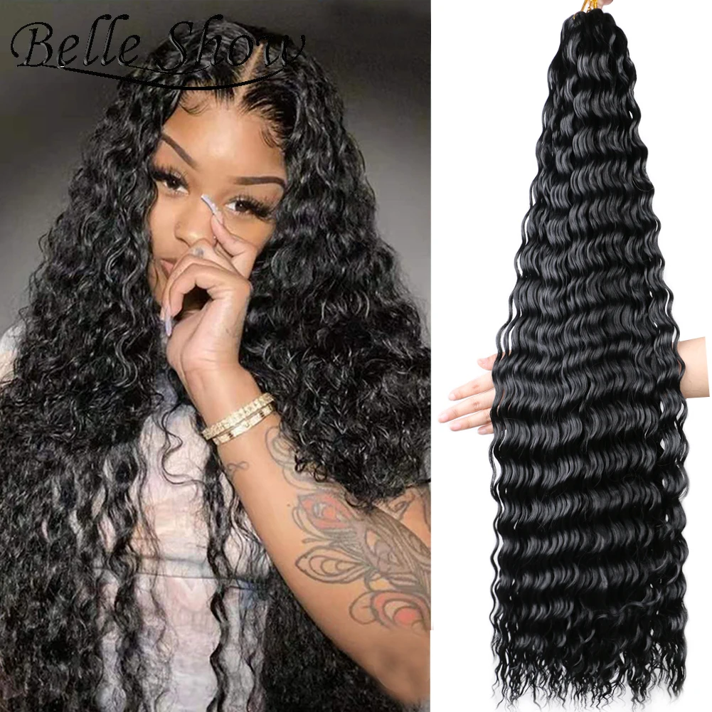 Belle Show 30 Inch Long Deepr Wave Crochet Hair Water Braids Twist Wavy Ombre Brown Blonde Extensions |