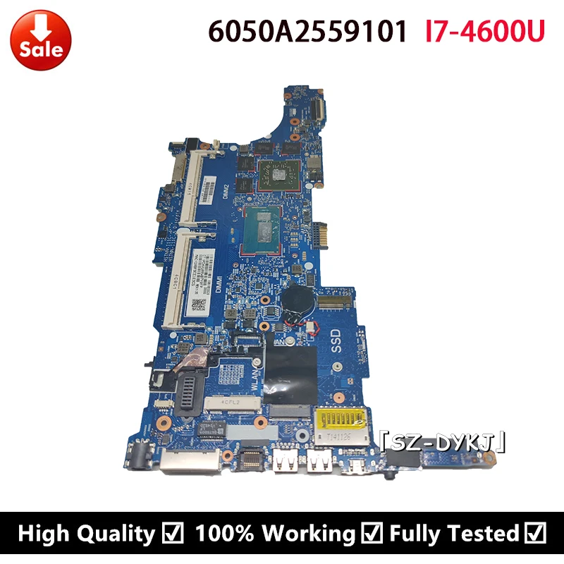 

For HP EliteBook 840 G1 Laptop motherboard 6050A2559101-MB-A03 802518-601 802518-501 802518-001 With i7-4600U Mainboard