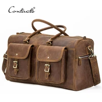 contacts crazy horse leather men travel bags cow leather shoulder bag male hand luggage bag large capacity outdoor travel totes