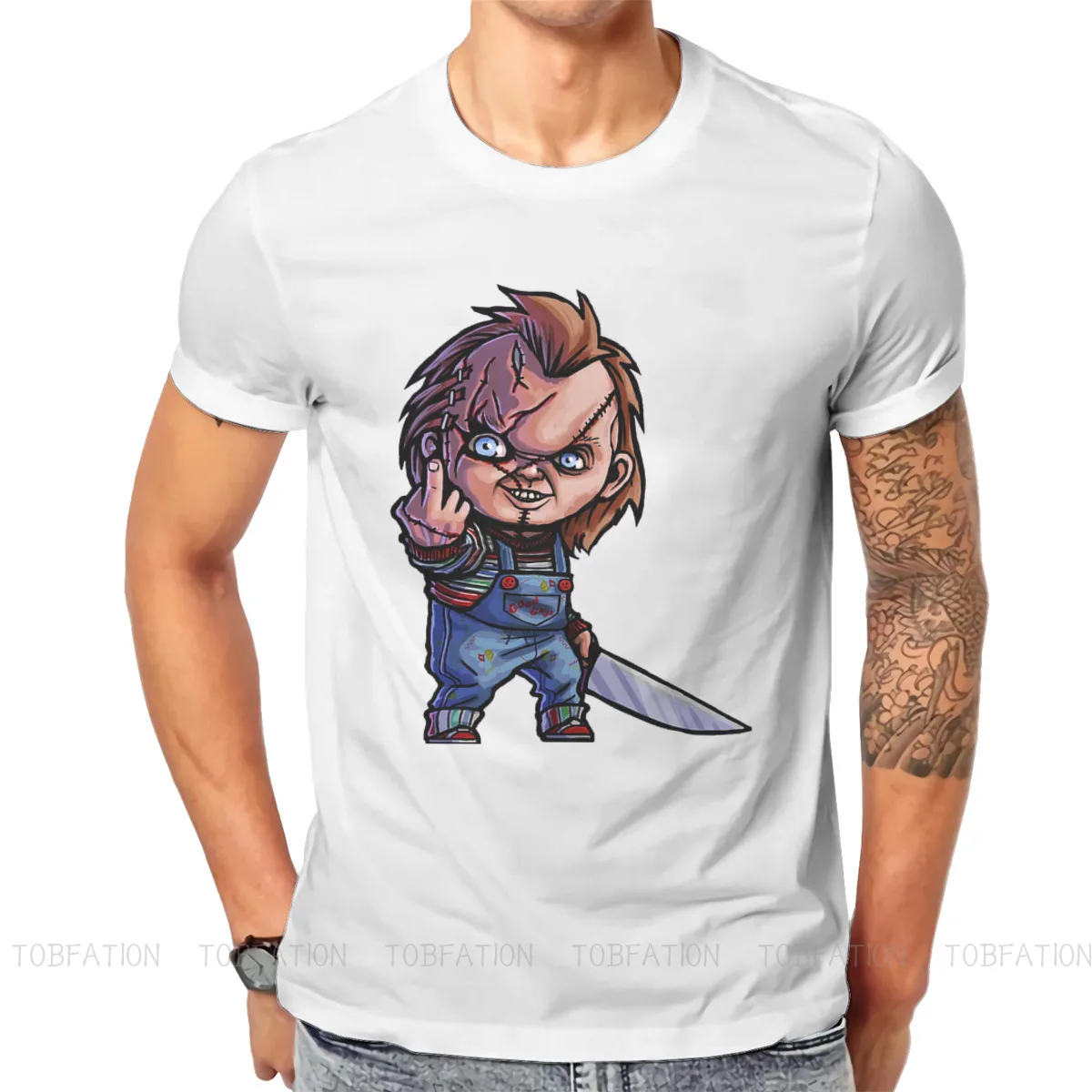 

Уникальная футболка с куклой-убийцей, Чаки, страшный фильм, удобная, в стиле хип-хоп, идея для подарка, футболка, Товары в наличии