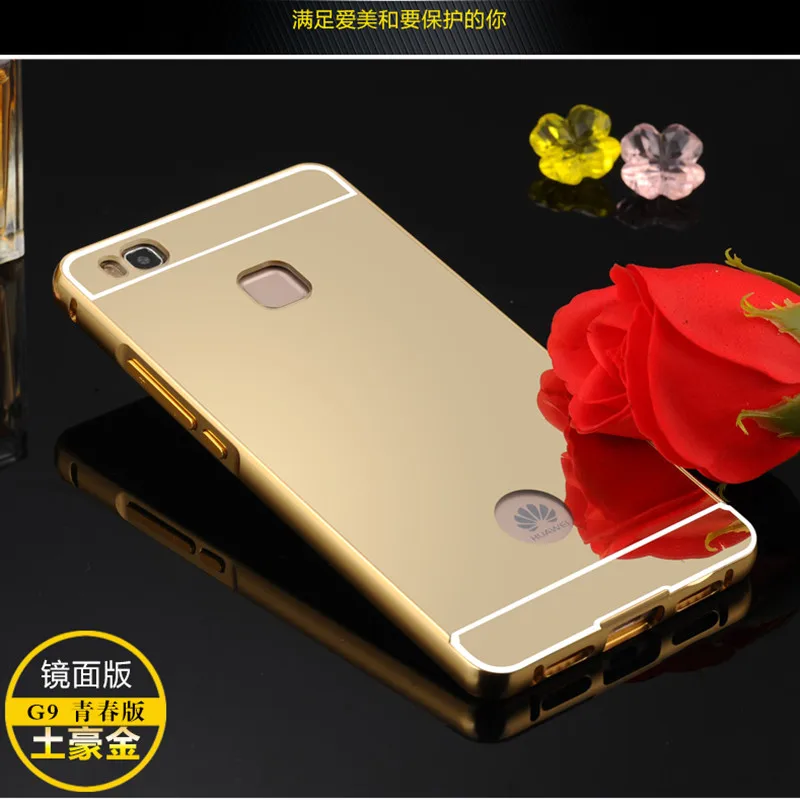Чехол для Huawei P9 Lite зеркальный мини-чехол P9lite чехлы телефонов с алюминиевой