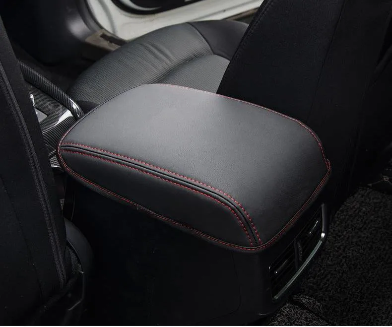 

New Cover Car Center Armrest Cover Stitching PU Leather Surface Shell Trim Fit for 2017-2020 Mazda CX5
