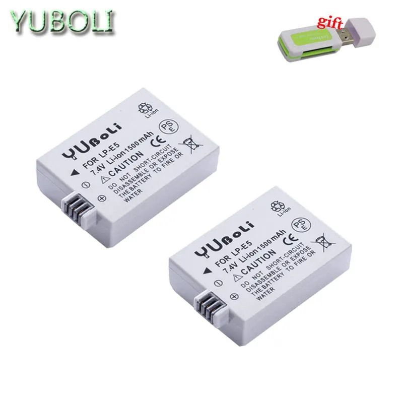 2battery 4x батарея LP-E5 LP E5 LPE5 батарея+ двойное зарядное устройство для Canon EOS 450D 500D 1000D Rebel XS XSi T1i KISS X2 X3 F SLR камера - Цвет: 2battery