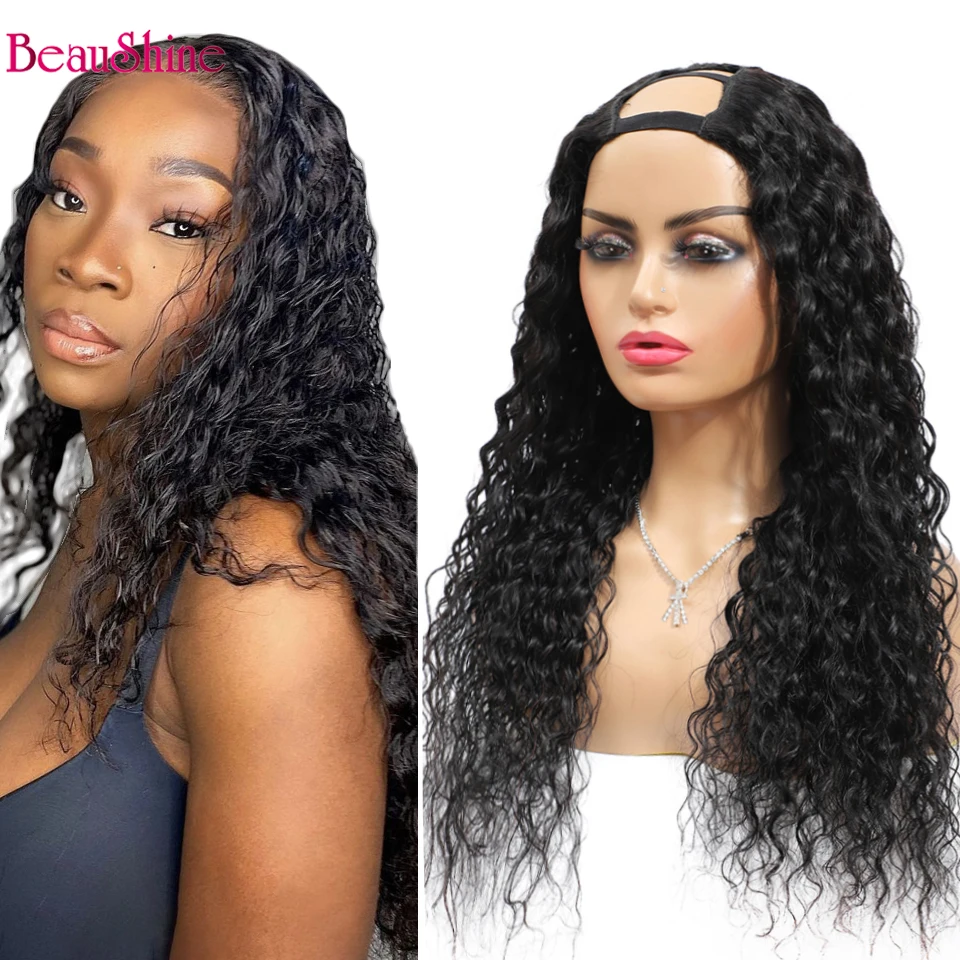 

Парик с U-образной кутикулой, бразильские парики без повреждений, человеческие волосы для женщин, плотность 150%, парики с водной кутикулой, ес...