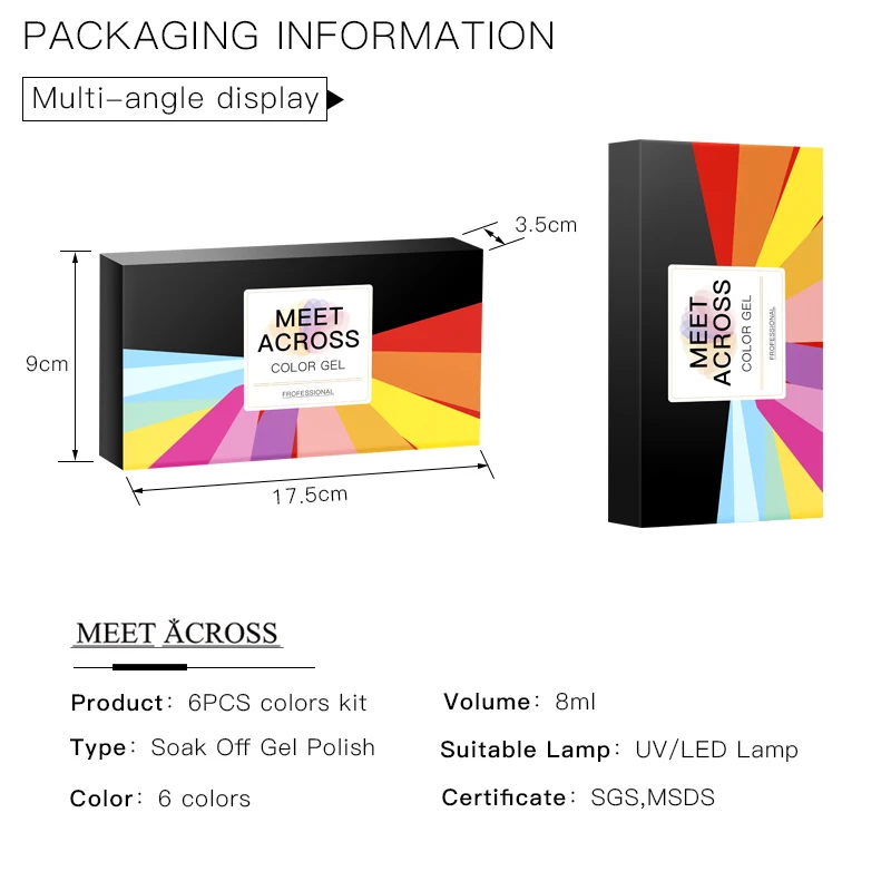 8 мл набор гель лаков для ногтей 6 шт./лот Набор цветных с подарочной коробкой