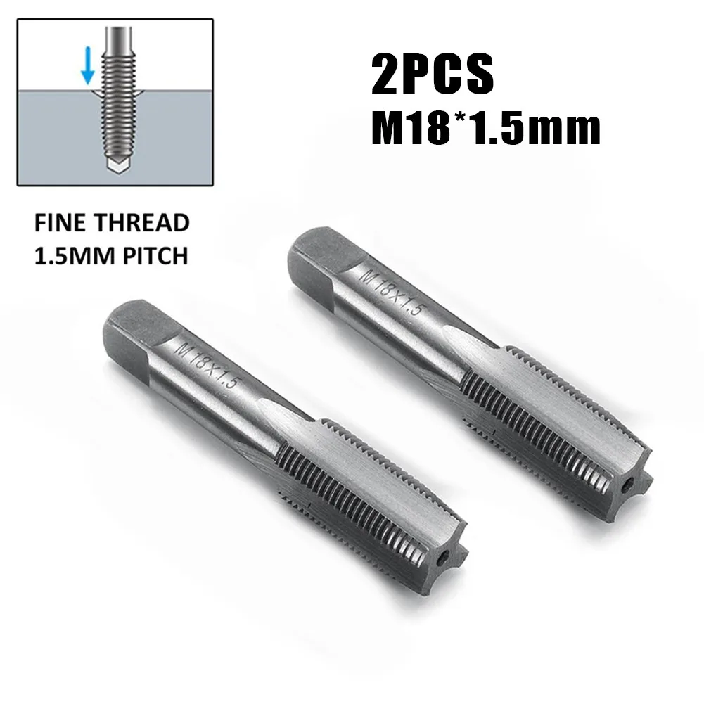 

2Pcs Taps 90mm HSS M18*1.5mm Metric Taper & Plug Tap Right Hand Thread High Speed Steel Hand Tool Sets Brand New