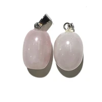 wholesale 2pcs natural stone gem pupa shaped pendant rose agate quartz jade diy necklace bracelet earrings jewelry gift making