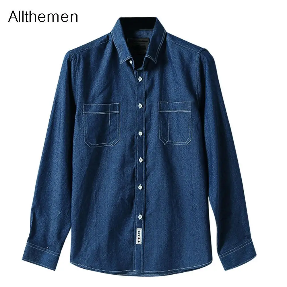Allthemen Осенняя мужская джинсовая куртка MaleTrendy модная бомбер Повседневная рубашка