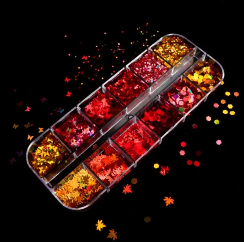 

12 Grid Glitter Sequins Epoxy Resin Filling Mixed Paillette Jewelry DIY Mold For Epoxy Resin Filler Decoration Art Glitter Flake