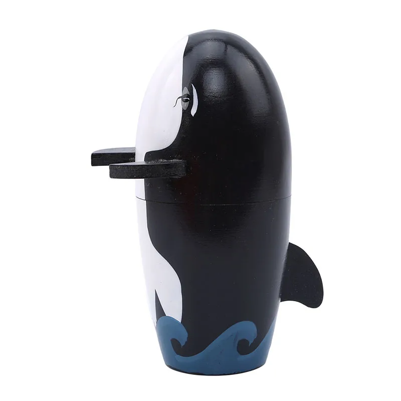 

Russian Matryoshka Dolls Basswood Whale Marine Aniaml Nesting Dolls Gift Russian Traditional Feature Ethnic Style DIY Dolls