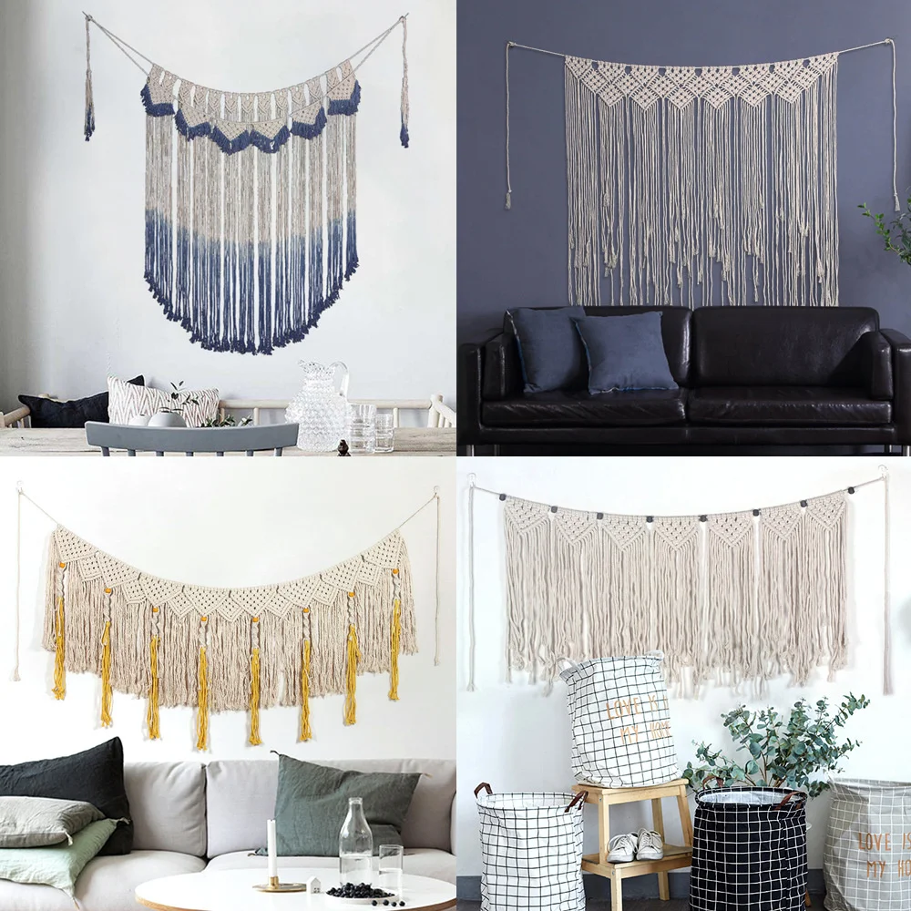 

Large Macrame Wall Hanging Fabric Wall Tapestry Wedding Decoration Tenture Boho Decor Furniture Home Room Bohemia Wall Carpet
