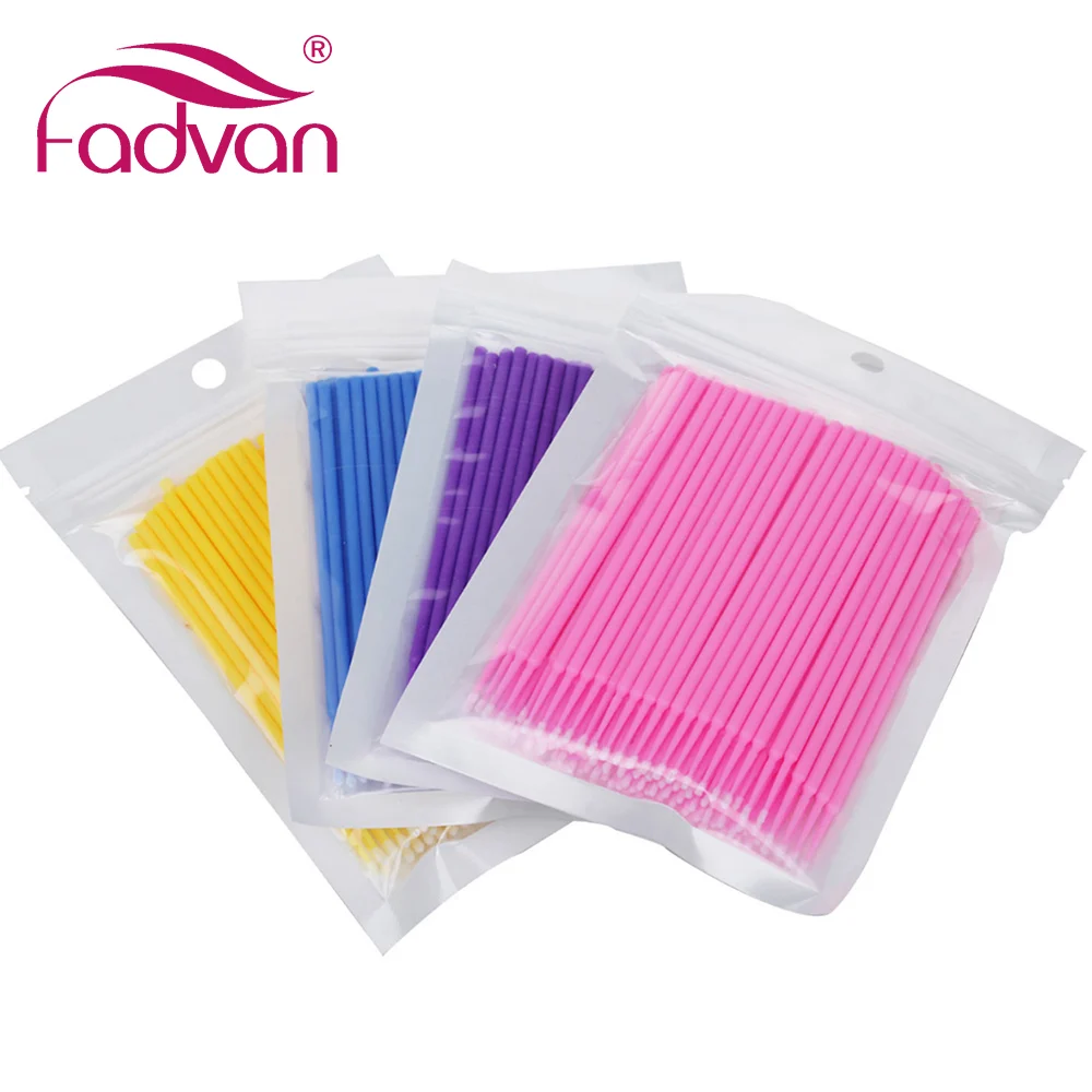 200 шт. Микро Кисти для макияжа тампоны наращивания накладных ресниц щетка очистки