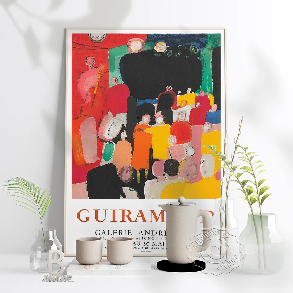 

Paul Guiramand Colours Exhibition Poster, Guiramand Galerie Andre Wall Art Prints, France Vintage Art Home Kids Room Wall Decor