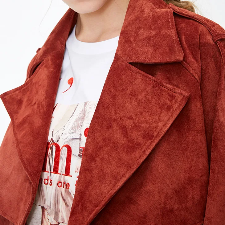 Vero Moda Новая женская кожаная куртка из свиной кожи с лацканами на шнуровке | 318310519