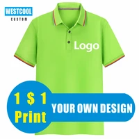 12 colors custom high quality business polo shirt logo embroidery cotton brand t shirts logo summer breathable tops westcool