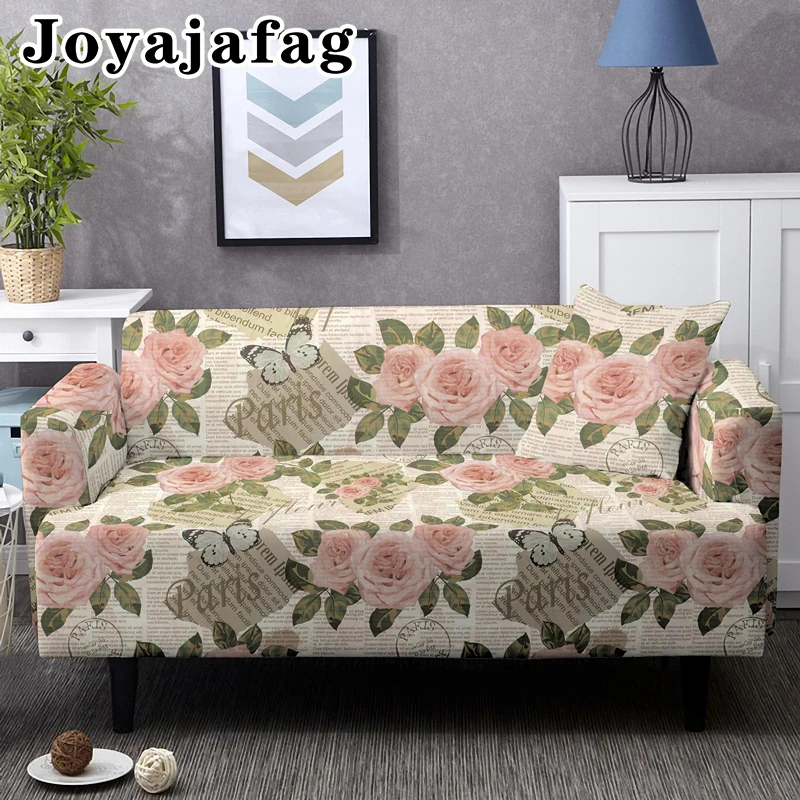 

Flowers Elastic Sofa Cover 1/2/3/4 Seater Stretch Corner Couch Covers For Living Room Washable Dust Proof Slipcovers
