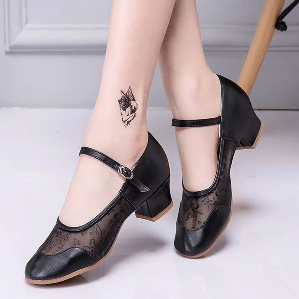 

Women Ladies Dancing Shoes Mesh Rumba Waltz Prom Ballroom Latin Dance Singles Shoes Fashion Sneakers Brand Women Dance Heels