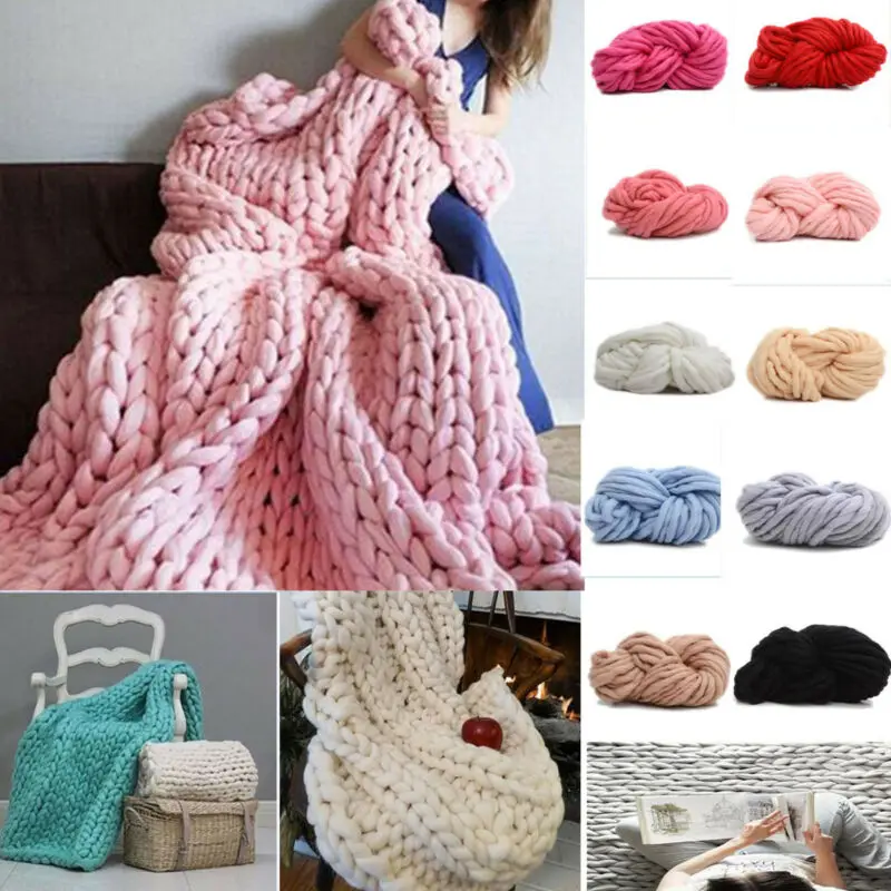 

Bulky Arm Knitting Wool Chunky Wool Yarn Super Soft Wool Roving Crocheting DIY